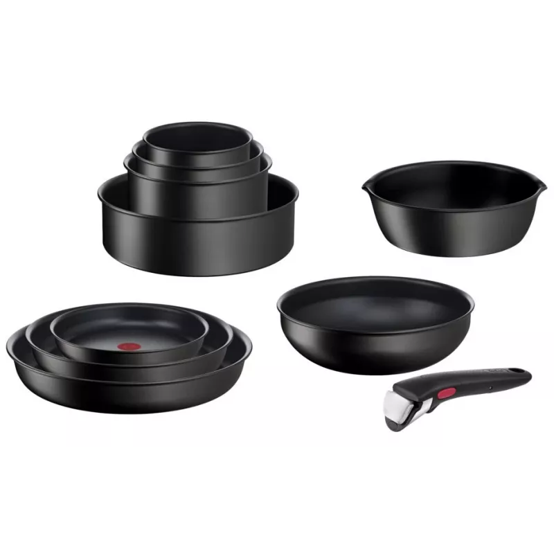 Trauku komplekts Tefal Ingenio L76391 — alumīnija jauktais komplekts, 4 gab. (mērces katli Ø16/18/20 cm) melns