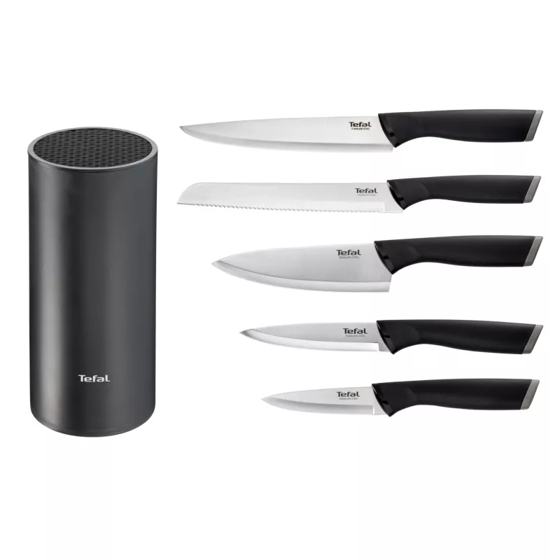 Virtuves nažu komplekts Tefal K2216S74 — nerūsējošā tērauda asmeņi, 20 cm asmens garums, 5 gabalu komplekts
