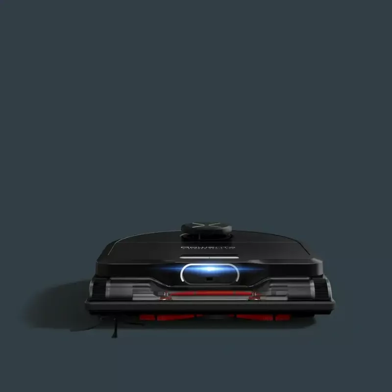 Robot vacuums Rowenta X‑Plorer RR9465WH — bezmaisa D-formas, 0,35 L putekļu tvertne, 120 min darbības laiks, Li‑Ion, 97×325×335 mm, melns