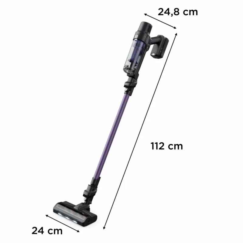 Rowenta RH6A31 2-in-1 stieņa putekļsūcējs ar akumulatoru Sausais Bez maisiņa 140 W Melns, Purpursarkans