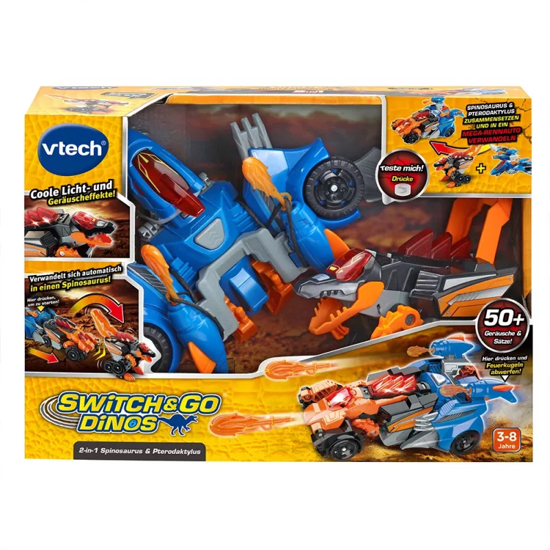 VTech Switch & Go Dinos 549304, 3 g., skanīgs, daudzkrāsains, 570 g