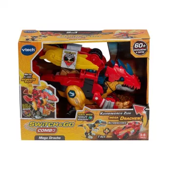 Rotaļlietu figūra VTech Switch & Go Combo Mega Dragon — transformējošs transportlīdzekļa pārveidošanas pūķa spēļu komplekts
