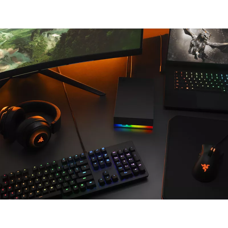 Seagate FireCuda Gaming Hub ārējais cietais disks 8 TB Micro-USB B / USB Type-A / USB Type-C 3.2 Gen 1 (3.1 Gen 1) Melns