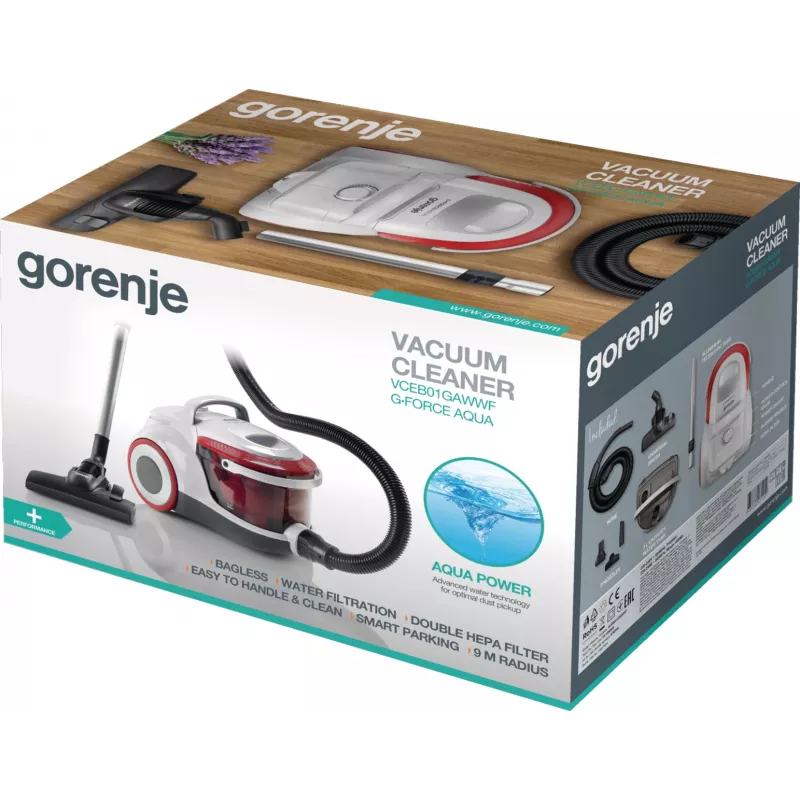 Gorenje VCEB01GAWWF 3 l cilindriskais putekļsūcējs sausai tīrīšanai bez maisiņa