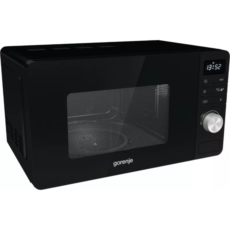 Gorenje Mikrovågsugn MO20A3B, galda virsmai, solo mikroviļņu krāsns, 20 L, 800 W, iebūvēts displejs, LED