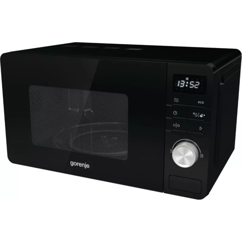 Gorenje Mikrovågsugn MO20A3B, galda virsmai, solo mikroviļņu krāsns, 20 L, 800 W, iebūvēts displejs, LED