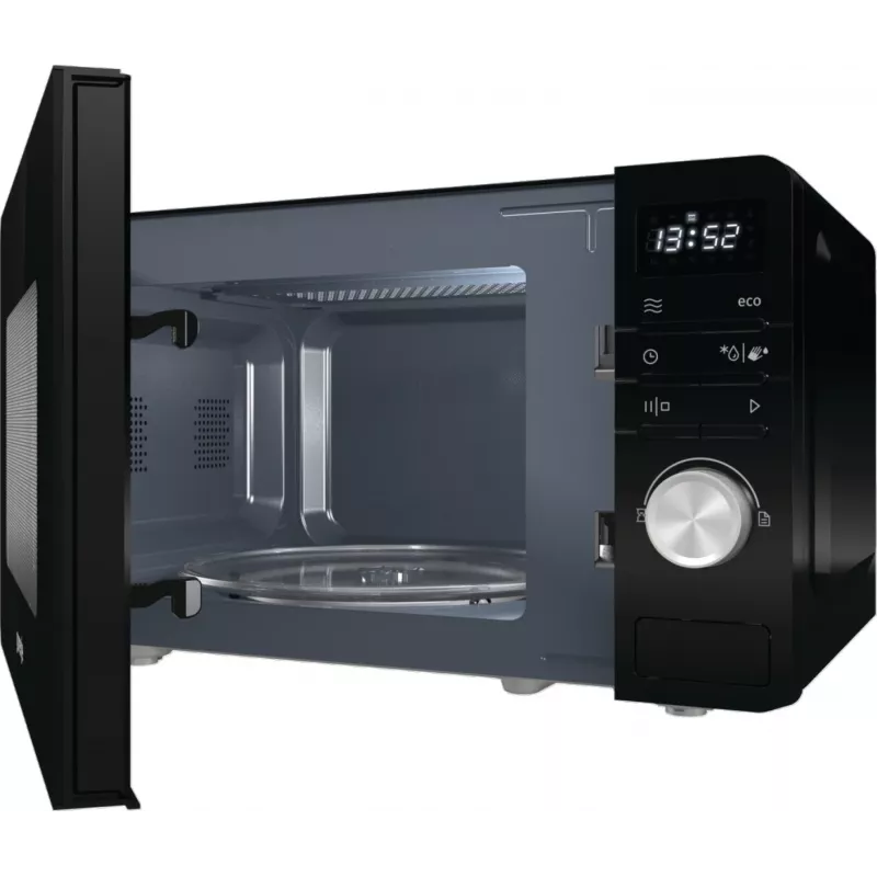 Gorenje Mikrovågsugn MO20A3B, galda virsmai, solo mikroviļņu krāsns, 20 L, 800 W, iebūvēts displejs, LED