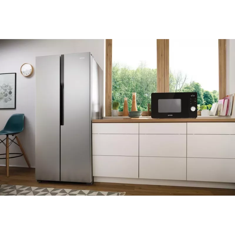 Gorenje Mikrovågsugn MO20A3B, galda virsmai, solo mikroviļņu krāsns, 20 L, 800 W, iebūvēts displejs, LED