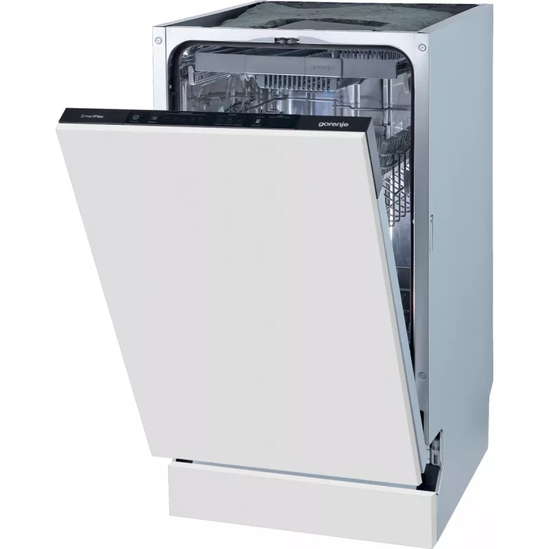 Gorenje trauku mazgājamā mašīna GV561D10 BK070, pilnībā iebūvējama, šaurā (45 cm), balta, standarta (80 - 85 cm), melna, pogas