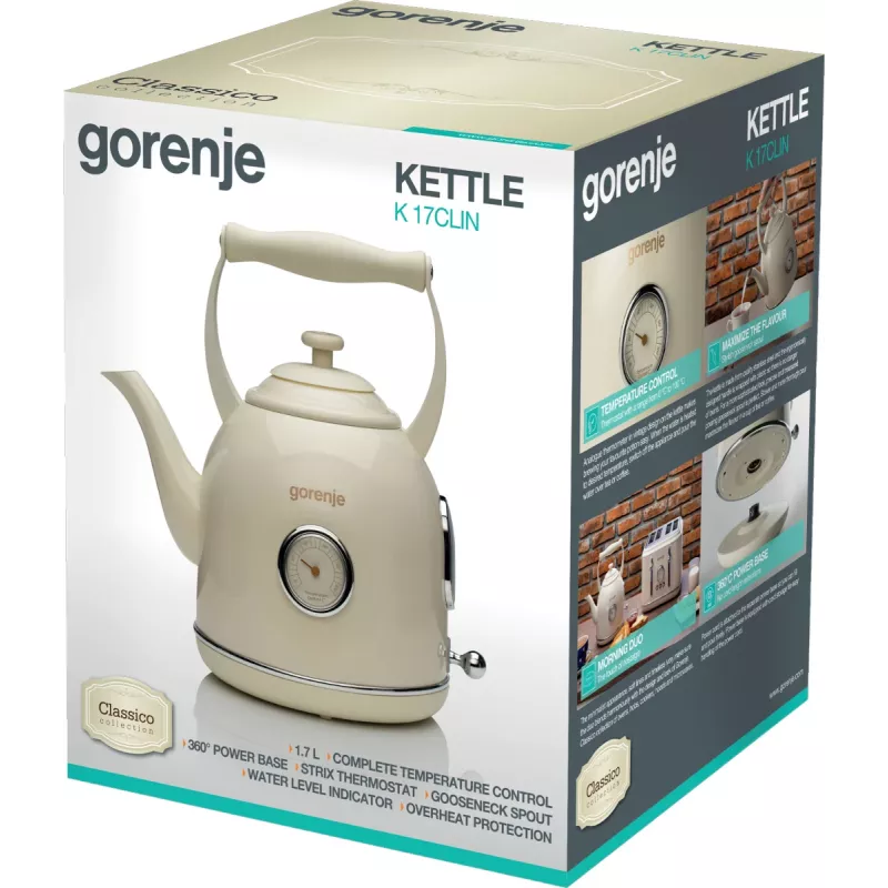 Gorenje K17CLIN elektriskā tējkanna 1.7 L 2000 W krēmkrāsa