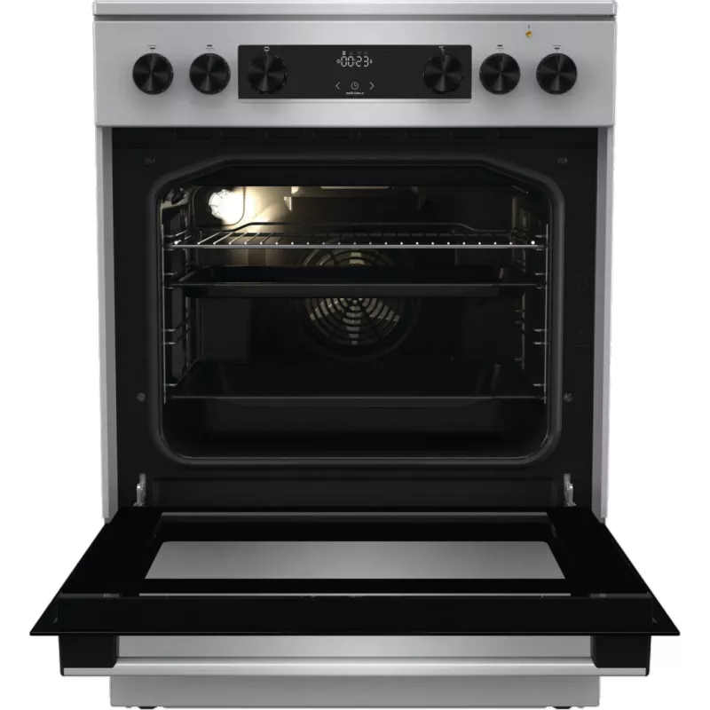 Gorenje GECS6C70XC plīts Brīvi stāvoša plīts Elektriskā Spirāles plīts virsma Nerūsējošais tērauds