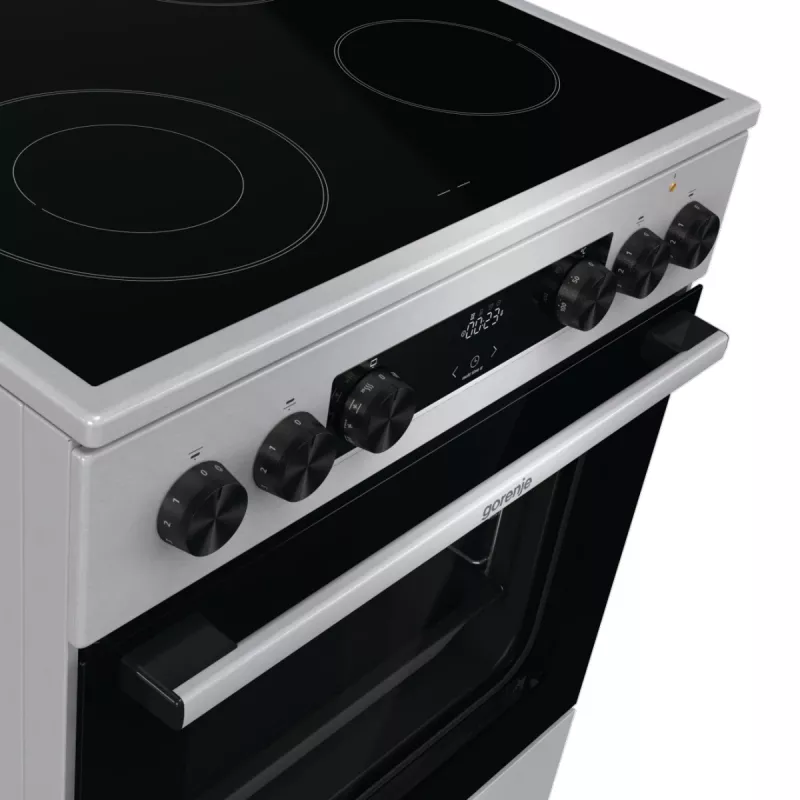 Gorenje GECS6C70XC plīts Brīvi stāvoša plīts Elektriskā Spirāles plīts virsma Nerūsējošais tērauds