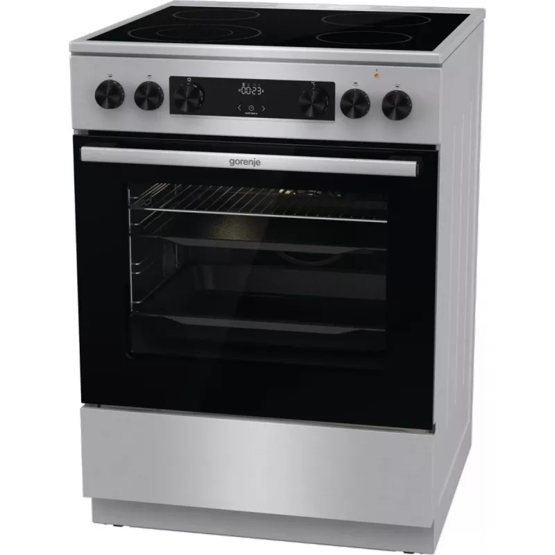 Gorenje GECS6C70XC plīts Brīvi stāvoša plīts Elektriskā Spirāles plīts virsma Nerūsējošais tērauds