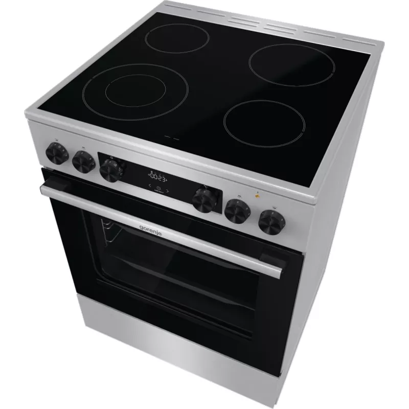 Gorenje GECS6C70XC plīts Brīvi stāvoša plīts Elektriskā Spirāles plīts virsma Nerūsējošais tērauds