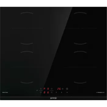 Gorenje Indukcijas plīts virsma GI6401BCE RAL9017, melna, iebūvēta, 59.5 cm, zona indukcijas plīts virsma, stikla keramika, 4 zonas