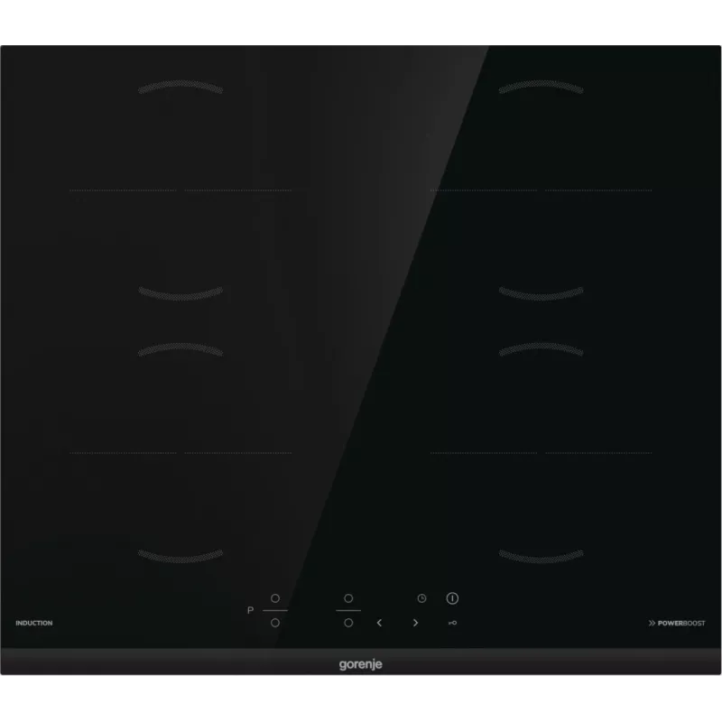 Gorenje Indukcijas plīts virsma GI6401BCE RAL9017, melna, iebūvēta, 59.5 cm, zona indukcijas plīts virsma, stikla keramika, 4 zonas