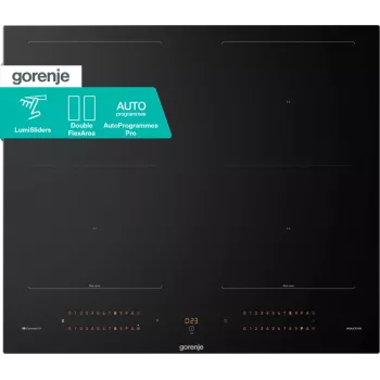 Gorenje Induktionsplīts GI6443BSCWF, melna, iebūvējama, 60 cm, zonas indukcijas plīts virsma, stikla keramika, 4 zonas