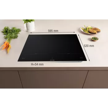 Gorenje Induktionsplīts GI6443BSCWF, melna, iebūvējama, 60 cm, zonas indukcijas plīts virsma, stikla keramika, 4 zonas