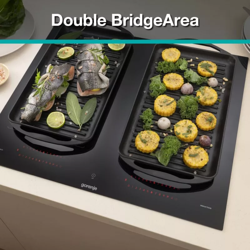 Gorenje Induktionsplīts GI6443BSCWF, melna, iebūvējama, 60 cm, zonas indukcijas plīts virsma, stikla keramika, 4 zonas