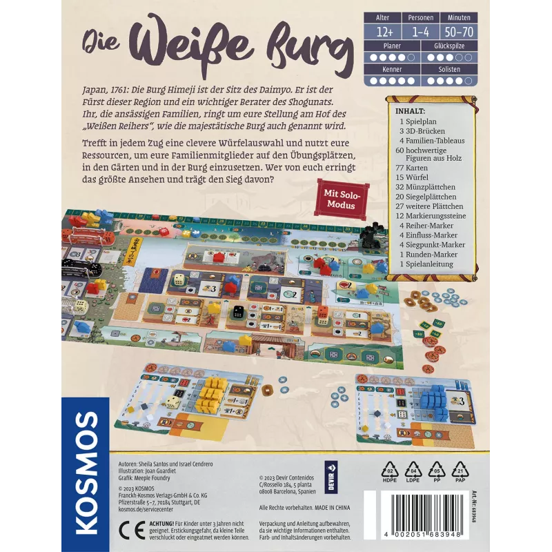Kosmos Die weisse Burg galda spēle stratēģija