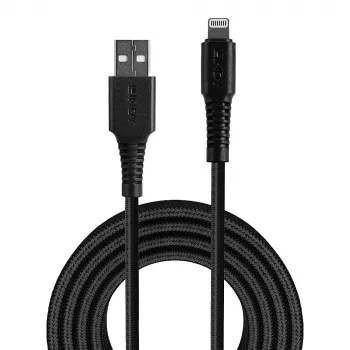 Lindy 2m pastiprināts USB Type A uz Lightning uzlādes un sinhronizācijas kabelis