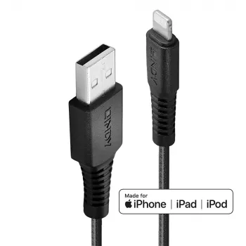 Lindy 3m Pastiprināts USB Type A uz Lightning uzlādes un sinhronizācijas kabelis