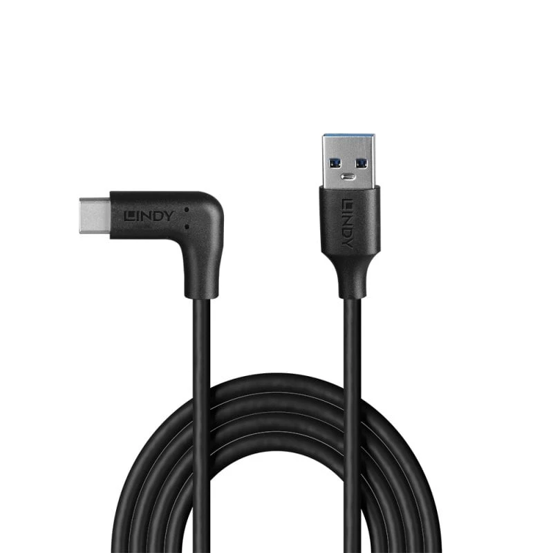 Lindy 1,5 m USB 3.2 Type A to C kabelis, 90° leņķa, 10 Gbps