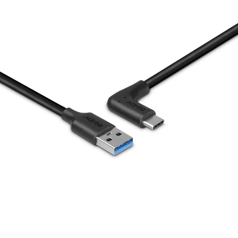 Lindy 1,5 m USB 3.2 Type A to C kabelis, 90° leņķa, 10 Gbps