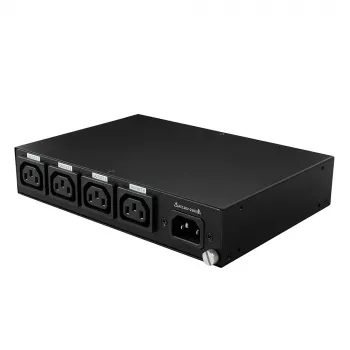 Lindy 32622 jaudas sadales bloks (PDU) 4 maiņstrāvas kontaktligzdas 1U Melns