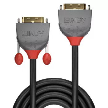 Lindy 2m DVI-D Dual Link pagarinātāja kabelis, Anthra Line, 2 m, DVI-D, DVI-I, vīr., siev., melns