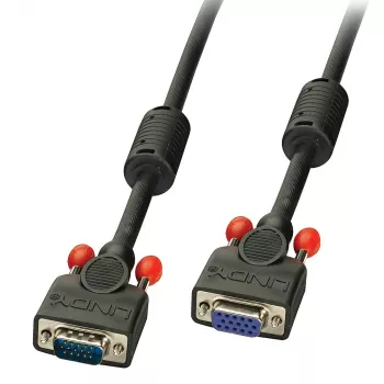 Lindy 3 m Premium SVGA monitora pagarinātāja kabelis, melns, 3 m, VGA (D-Sub), VGA (D-Sub), vīrišķā, sievišķā, melns