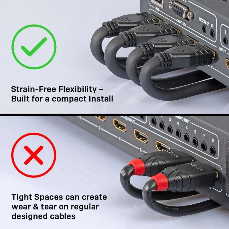 Lindy 0.5m 4K60Hz HDMI kabelis, elastīgs, 0.5 m, HDMI A tipa (standarta), HDMI A tipa (standarta), 18 Gbit/s, melns