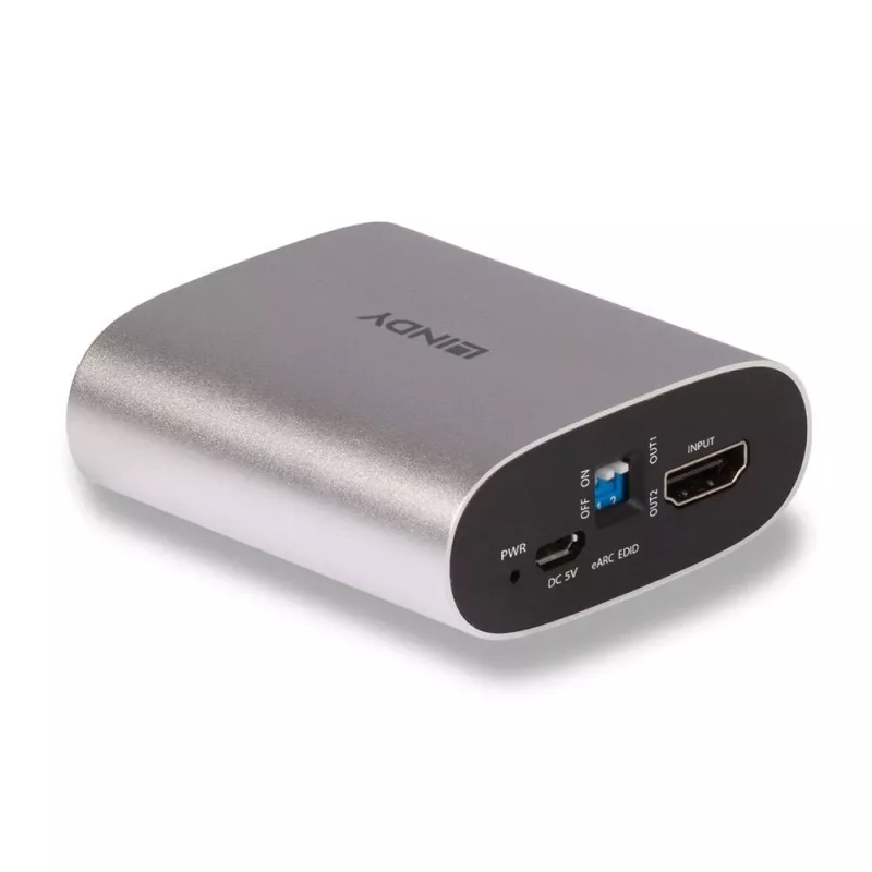 Lindy 4K60 HDMI eARC ekstraktors, Micro-USB B, 65 mm, 70 mm, 27 mm, 83 g, 0 - 40 °C