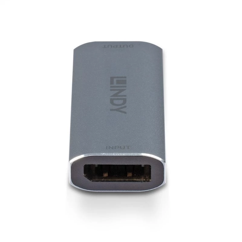 Lindy DisplayPort 1.4 atkārtotājs, 7680 x 4320 pikseļi, AV atkārtotājs, 40 m, vadu, sudraba