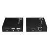 Lindy HDMI, KVM un IR paplašinātājs caur IP, raidītājs un uztvērējs, vadu, 150 m, Cat5e, Cat6, melns, metāls