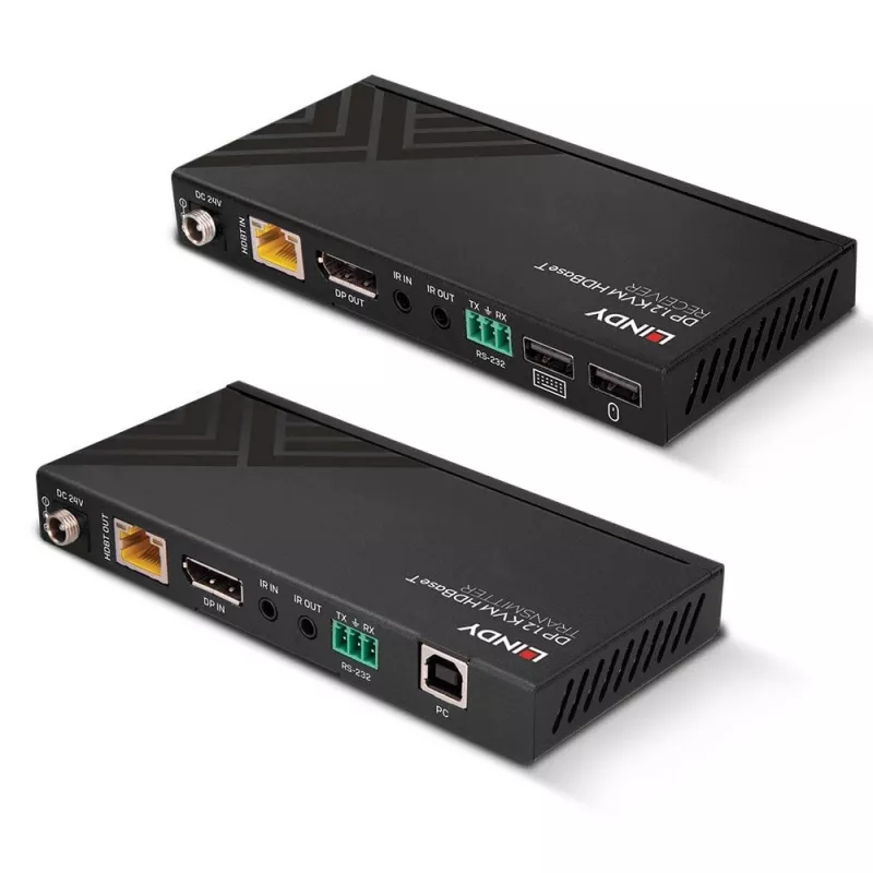 Lindy 150m Cat.6 DisplayPort 1.2, USB, IR un RS-232 HDBaseT KVM paplašinātājs