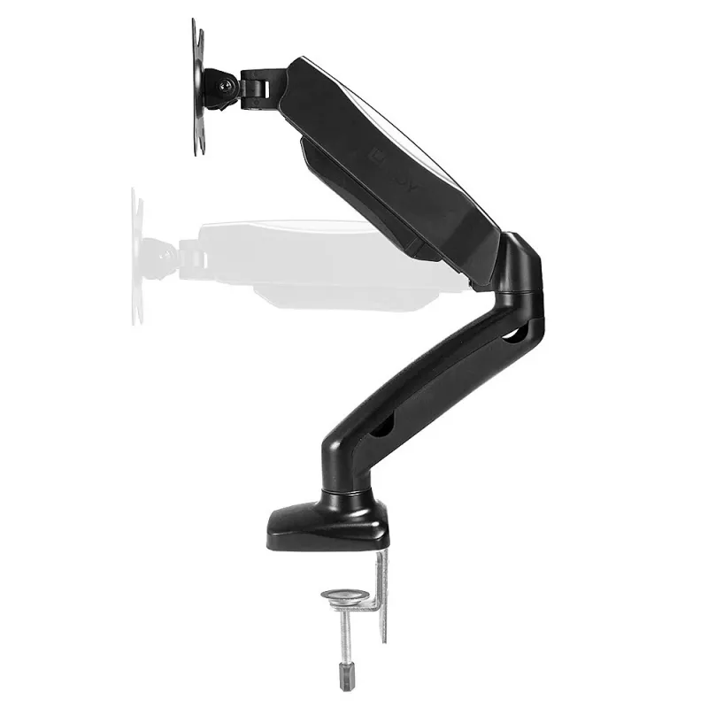 Lindy Single Display Gas-Spring Desktop Mount, 6,5 kg, 43,2 cm (17 collas), 68,6 cm (27 collas), 75 x 75 mm, 100 x 100 mm, melns