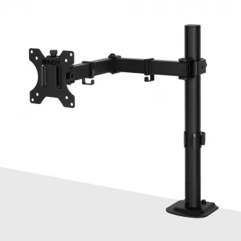 Lindy Single regulējams monitora kronšteins, 8 kg, 33 cm (13 collas), 81.3 cm (32 collas), 75 x 75 mm, 100 x 100 mm, melna
