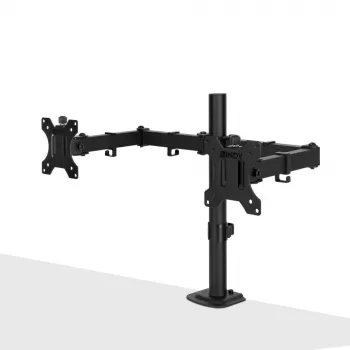Lindy divkāršs regulējams displeja stiprinājums, 8 kg, 33 cm (13 collas), 81,3 cm (32 collas), 75 x 75 mm, 100 x 100 mm, melns
