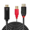 Lindy 0,5 m HDMI–DisplayPort kabelis, 0,5 m, DisplayPort, HDMI + USB, vīrišķais, sievišķais, zelts