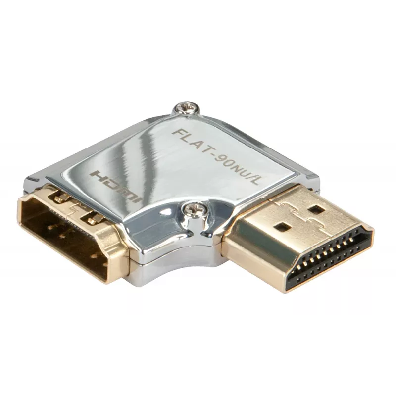 Lindy CROMO HDMI vīrieša uz HDMI sieviešu 90 grādu leņķa adapteris pa kreisi