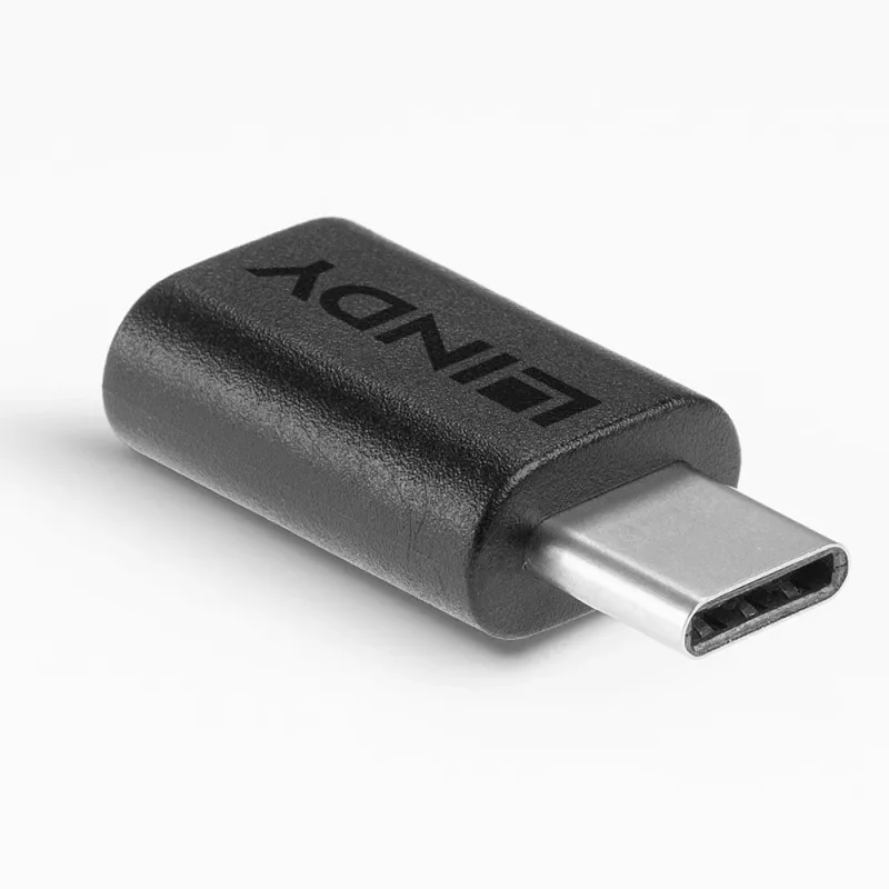 Lindy USB 3.2 C tipa uz C tipa adapteris, USB 3.2 C tips, USB 3.2 C tips, melns