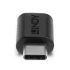 Lindy USB 3.2 C tipa uz C tipa adapteris, USB 3.2 C tips, USB 3.2 C tips, melns