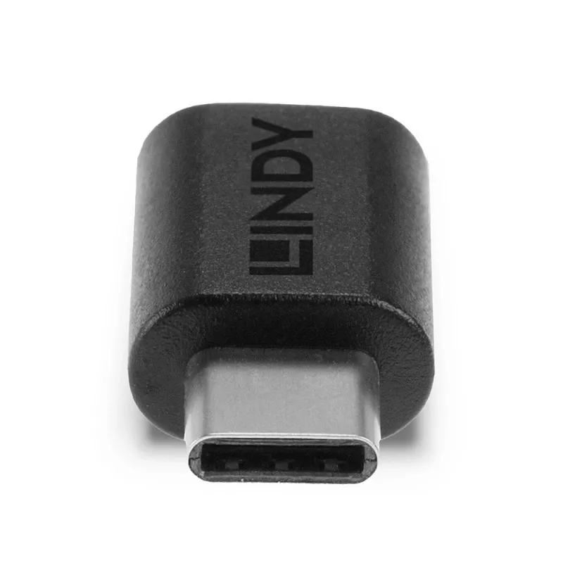 Lindy USB 3.2 C tipa uz C tipa adapteris, USB 3.2 C tips, USB 3.2 C tips, melns