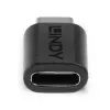 Lindy USB 3.2 C tipa uz C tipa adapteris, USB 3.2 C tips, USB 3.2 C tips, melns