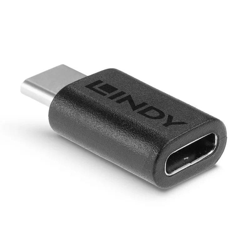 Lindy USB 3.2 C tipa uz C tipa adapteris, USB 3.2 C tips, USB 3.2 C tips, melns