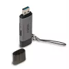 Lindy USB 3.2 Type C and A SD / Micro SD karšu lasītājs, MiniSD, SD, Melns, Pelēks, 5000 Mbit/s, USB 3.2 Gen 1 (3.1 Gen 1) Type-A/Type-C, 78.5 mm, 22.5 mm