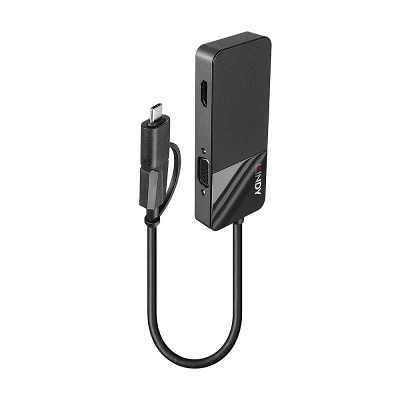 Lindy 43354 klēpjdatora dokstacija/portu replikators USB 3.2 Gen 1 (3.1 Gen 1) Type-A + Type-C melns