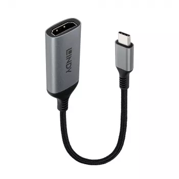 Lindy 43428 video kabeļa adapteris 0,15 m USB Type-C HDMI pelēks