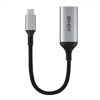 Lindy 43428 video kabeļa adapteris 0,15 m USB Type-C HDMI pelēks
